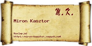 Miron Kasztor névjegykártya